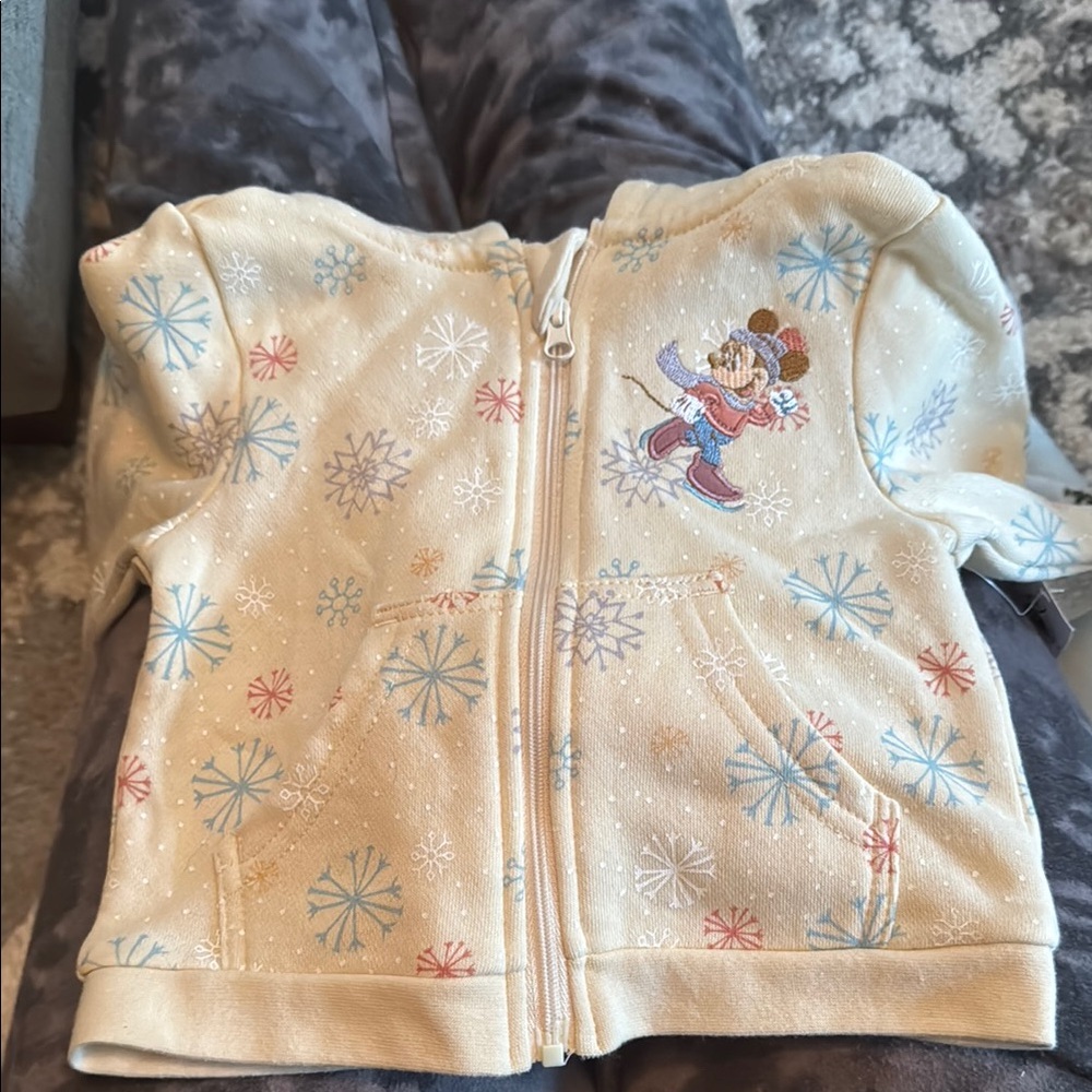 Disney 6-9 Month Minnie Snowflake Hoodie - NEW WITH TAGS